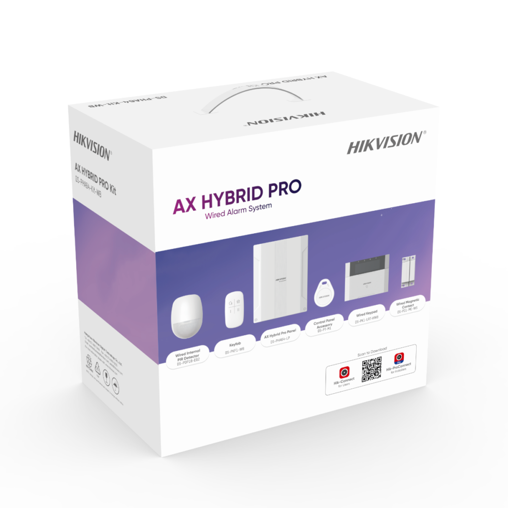 Kit de Alarma Cableada Hikvision DS-PHA64-KIT-WB-(B)